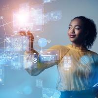 Shutterstock_Future Trends 2022_lady with pointing hand